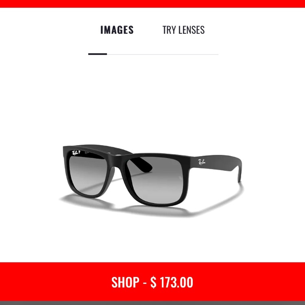 HOT Authentic Ray-Ban Justin Unisex Matte Black Polarized Sunglasses Shades NWOT
